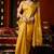 Mustard heavy tissue allover cow woven butta with tassels saree with blouse