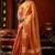 Orange heavy tissue allover cow woven butta with tassels saree with blouse