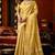 Yellow heavy tissue allover cow woven butta with tassels saree with blouse