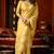 Yellow heavy tissue allover cow woven butta with tassels saree with blouse
