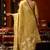 Yellow heavy tissue allover cow woven butta with tassels saree with blouse