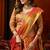 Orange heavy tissue allover cow woven butta with tassels saree with blouse