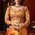 Orange heavy tissue allover cow woven butta with tassels saree with blouse