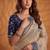 Cream Color Dori And Gotta Pati Work Silk Blend Saree