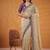 Cream Color Dori And Gotta Pati Work Silk Blend Saree