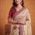 Cream Color Dori And Gotta Pati Work Silk Blend Saree