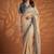 Cream Color Dori And Gotta Pati Work Silk Blend Saree
