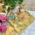 Yellow georgette silk blend with butterfly digital print with hand khatli moti work saree with blouse