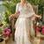 White taby silk blend with amazing floral print with hand work khatli saree with blouse