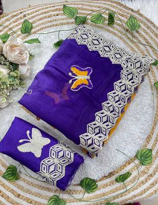 Multicolor silk blend butta saree blouse 4