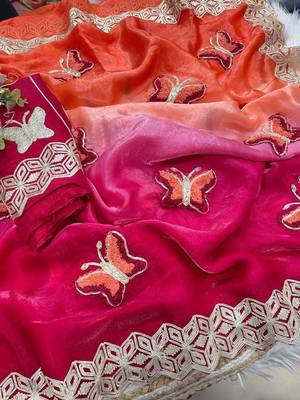 Multicolor silk blend butta saree blouse 3