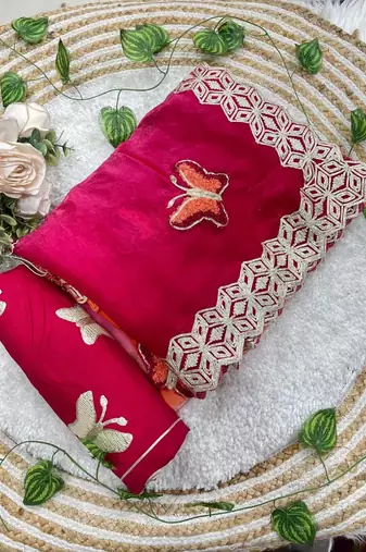 Multicolor silk blend butta saree blouse