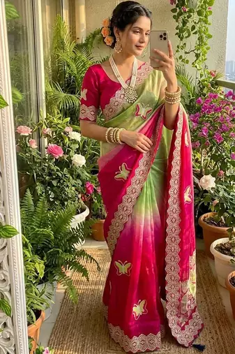 Multicolor silk blend saree blouse