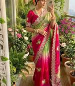 Multicolor silk blend saree blouse