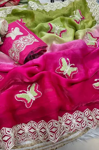 Multicolor silk blend saree blouse
