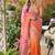 Multicolor silk blend padding with hand towel work butterfly butta saree with blouse