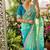 Multicolor silk blend padding with hand towel work butterfly butta saree with blouse