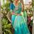 Multicolor silk blend padding with hand towel work butterfly butta saree with blouse