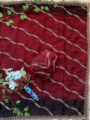 Multicolor chiffon padding embroidery sequin work saree blouse 4