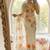 Offwhite taby silk blend with digital print and cutdana moti work saree with blouse