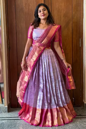 Pink South Indian Lehenga Choli Set