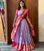 Pink South Indian Lehenga Choli Set