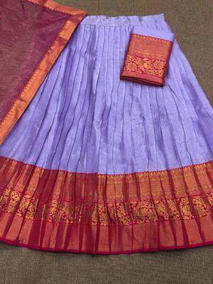 Pink South Indian Lehenga Choli Set 4