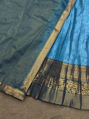 Sky Blue South Indian Lehenga Choli Set 3