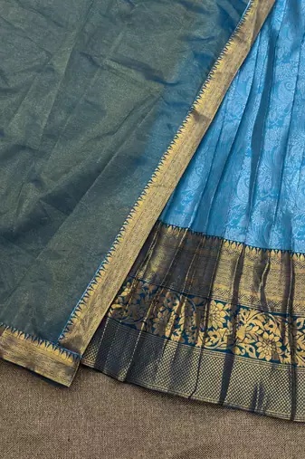 Sky Blue South Indian Lehenga Choli Set
