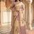 Cream Color Dori And Print Work Silk Blend Saree