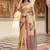 Cream Color Dori And Print Work Silk Blend Saree