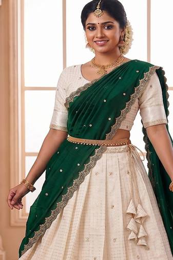 Green Traditional Lehenga Choli Set