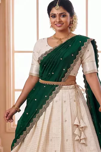 Green Traditional Lehenga Choli Set