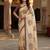 Cream Color Dori And Print Work Silk Blend Saree