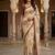 Cream Color Dori And Print Work Silk Blend Saree