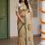 Cream Color Dori And Print Work Silk Blend Saree