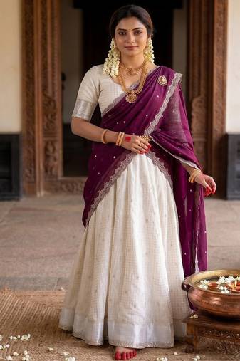 Wine Traditional Lehenga Choli Set