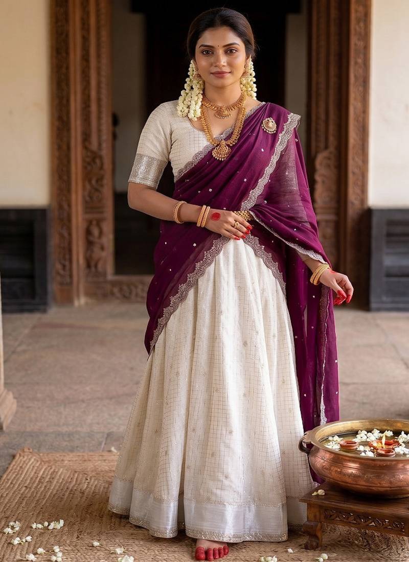 Wine Traditional Lehenga Choli Set