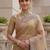 Beige Color Patch Embroidered,Dori,Multi Thread,Zari,Sequins And Zircon Diamond Work Silk Blend Saree