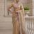 Beige Color Patch Embroidered,Dori,Multi Thread,Zari,Sequins And Zircon Diamond Work Silk Blend Saree