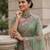 Sea Green Color Patch Embroidered,Dori,Multi Thread,Zari,Sequins And Zircon Diamond Work Silk Blend Saree
