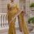 Yellow Color Patch Embroidered,Dori,Multi Thread,Zari,Sequins And Zircon Diamond Work Silk Blend Saree