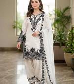 Sequence embroidered farshi salwar suit set with organza dupatta