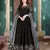 BLACK COLOR CORD N sequin WORK ART SILK GOWN 