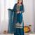 Blue  embroidered beads work kurta set