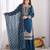 Blue  embroidered beads work kurta set