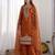 Orange  embroidered beads work pallazo set