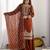 Orange  embroidered beads work pallazo set
