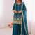 Blue embroidered ethnic wear pallazo set