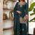 Teal embroidered readymade suit